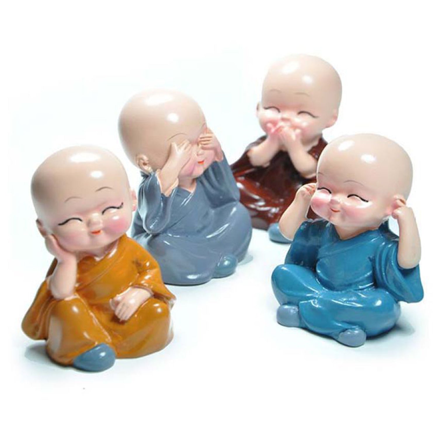 4-Piece Baby Buddha Statue Set