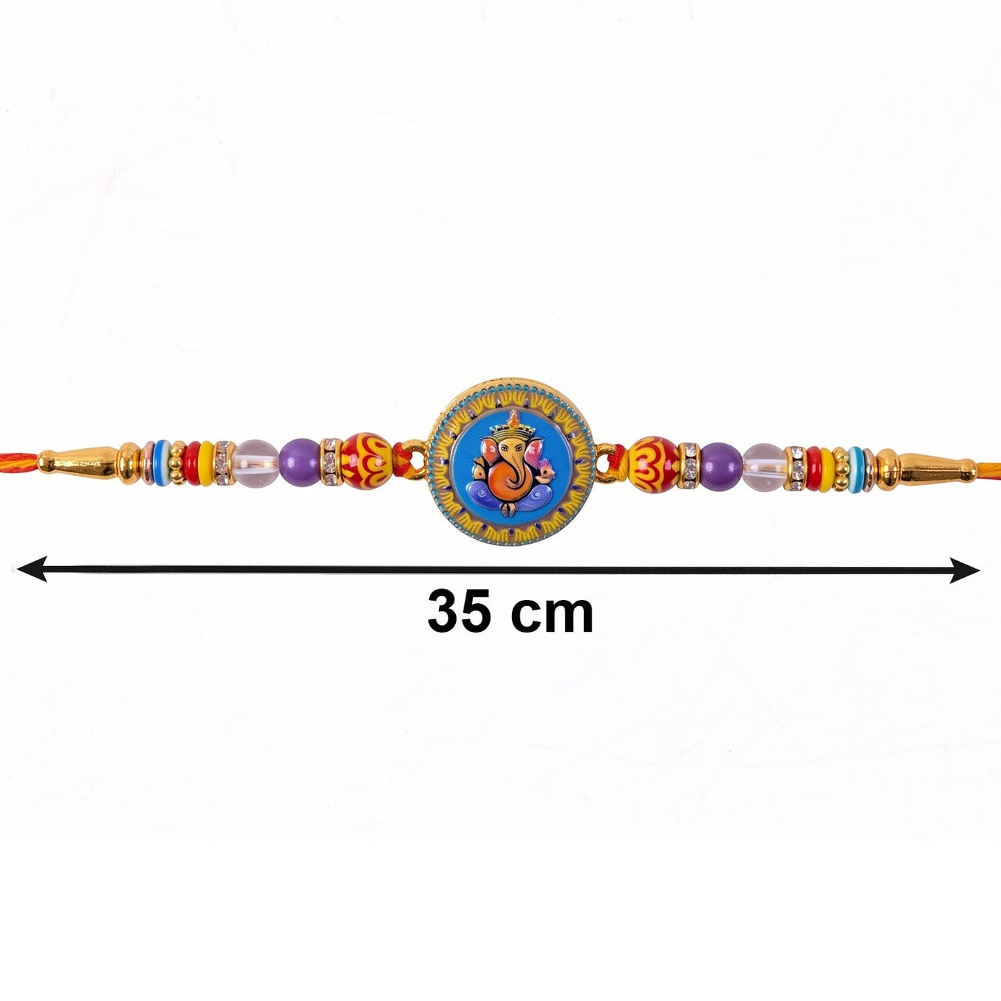 Shop Lord Ganesha Round Coin Designer Rakhi for Raksha Bandhan (10pcs)