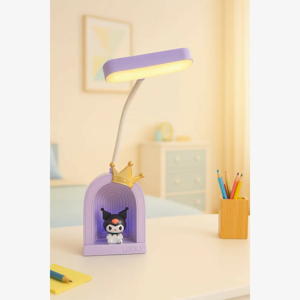 Cute Crown LED Desk Lamp with Soft Light & Flexible Neck
