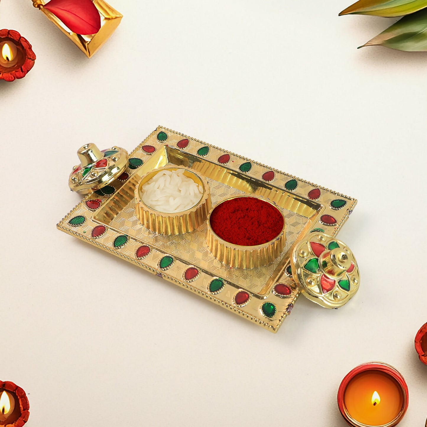 Golden Pooja Thali