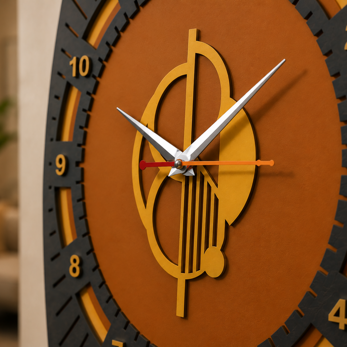Rounded Square Clock Grey 6