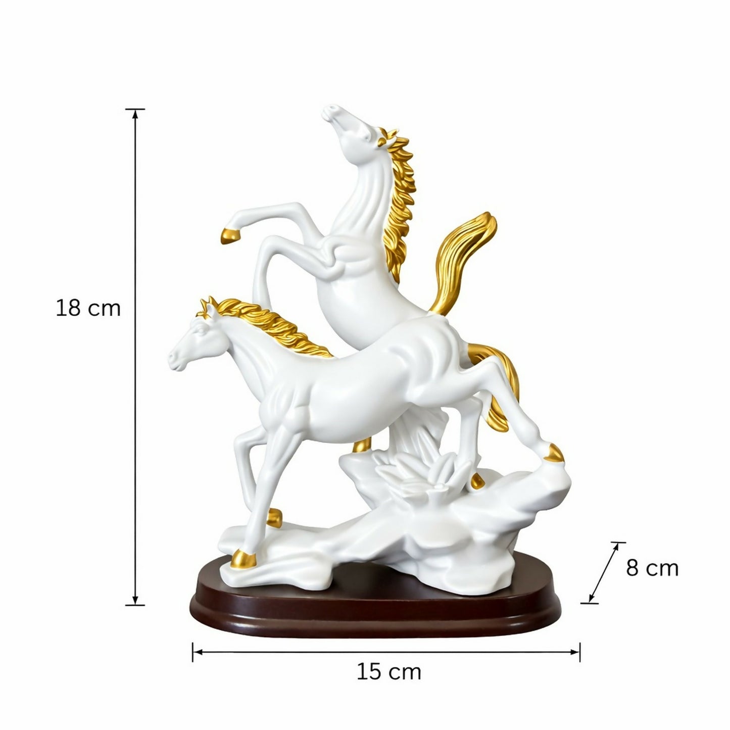 Running Horse Decorative Showpiece with Gold Accents for Home & Office Decor