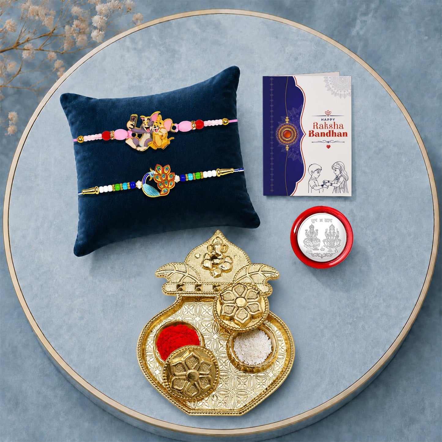 Tom & Jerry Cartoon, Peacock Multicolor Rakhi for Brother & Bhaiya | Pack of 6