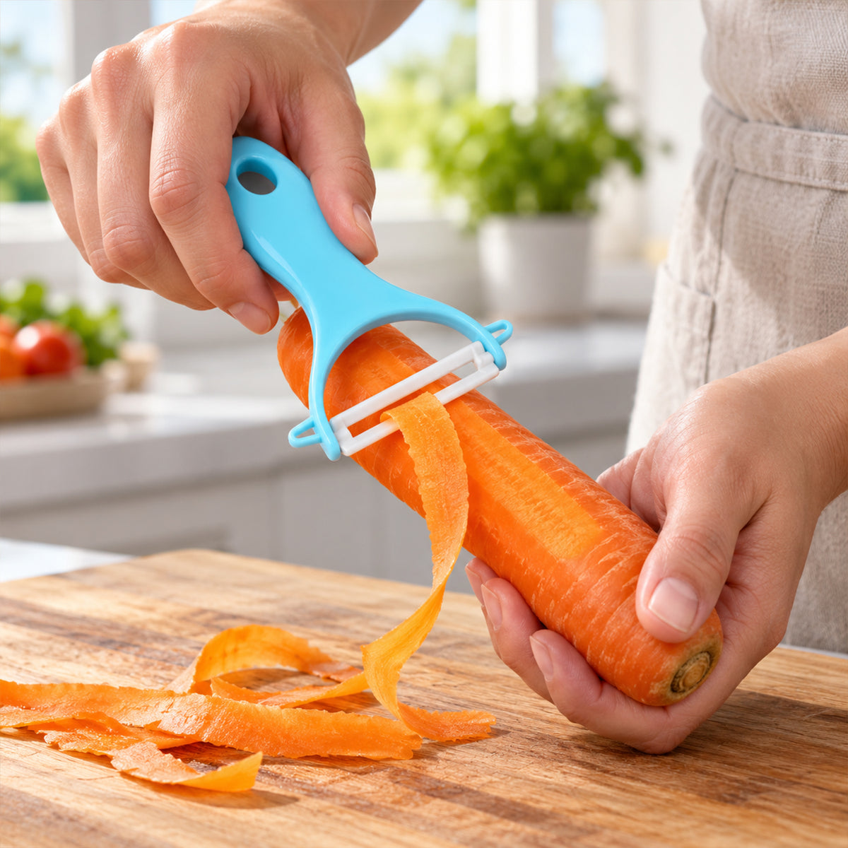 Kids Kitchen Set with Serrated Knives, Peeler and Crinkle Cutter (6 in 1)