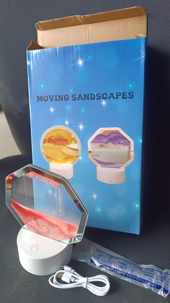 LED Moving Sand Art Table Lamp (1 Set)