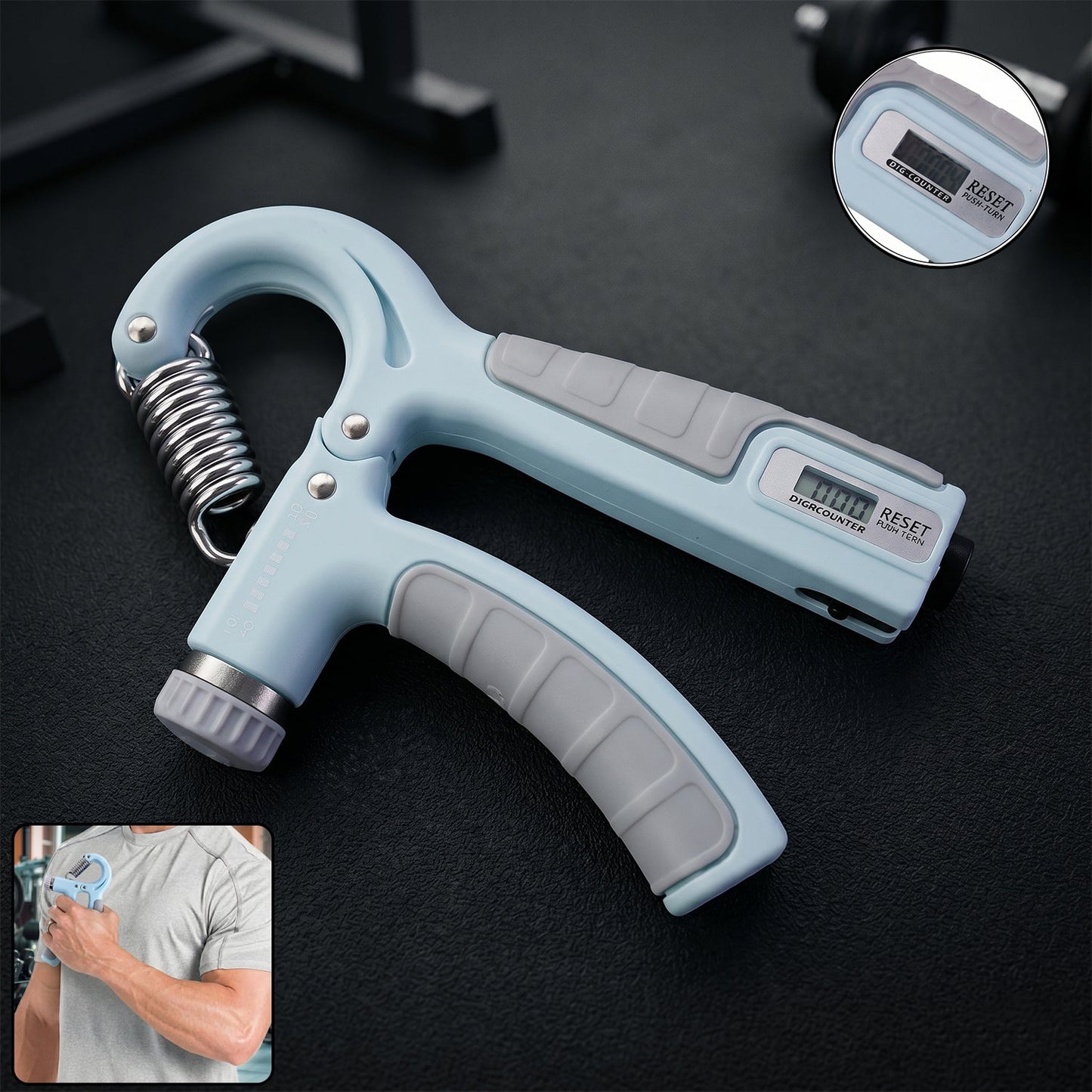 Gym Hand Exerciser Equipment Adjustable Hand Grip Strengthener for Forearm (1 Pc)