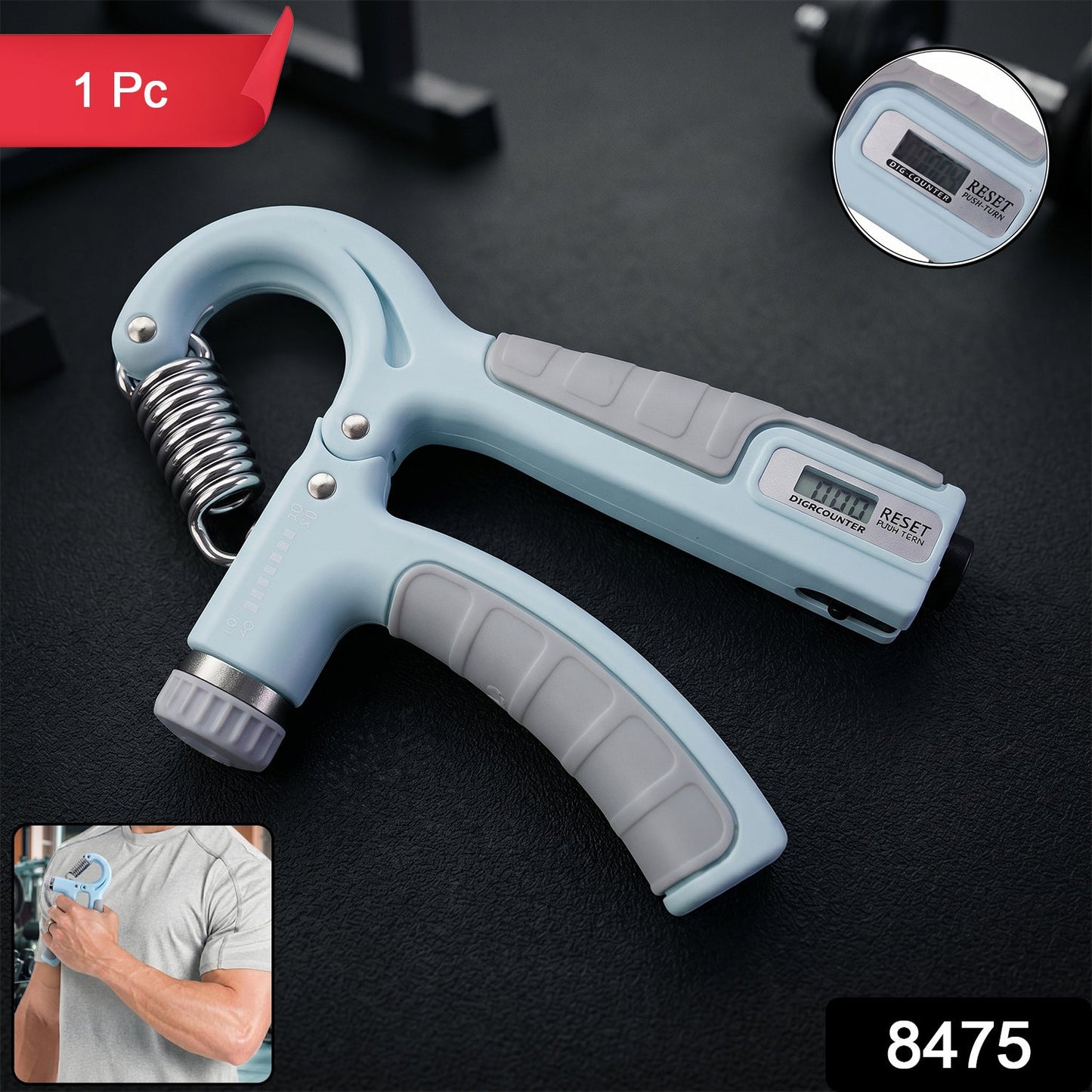 Gym Hand Exerciser Equipment Adjustable Hand Grip Strengthener for Forearm (1 Pc)
