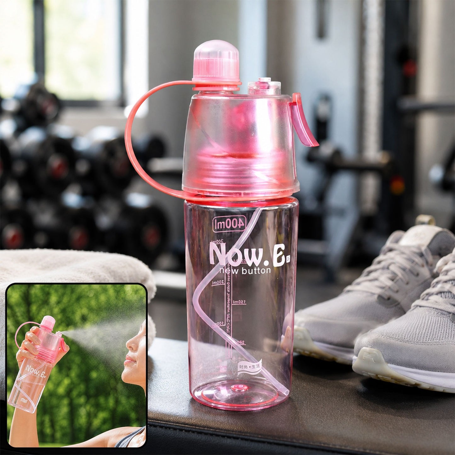 2-in-1 Mist Spray Water Bottle – 400ML BPA Free | Own Hydrate