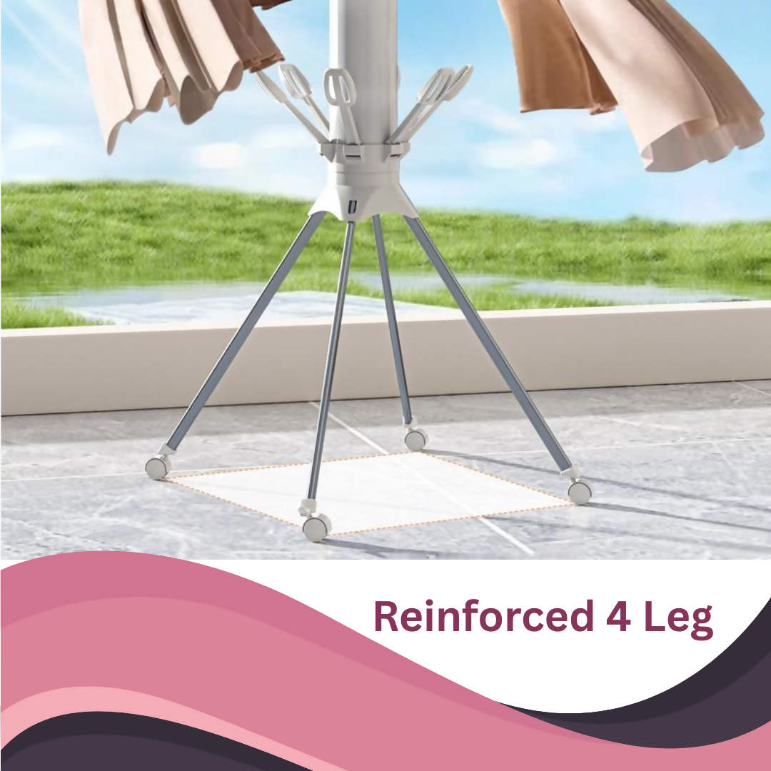 Octopus 16 Rail Cylinder Cloth Drying Stand With Shoe Dryer | 4 Legs |Multi Layer