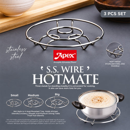 Stainless Steel Wire Trivet Set – Heat-Resistant 3-Pack