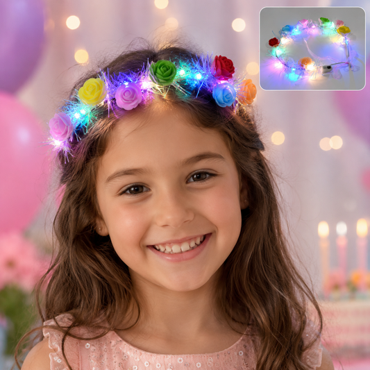 LED Flower Crown Headband – Multicolor Light-Up Roses