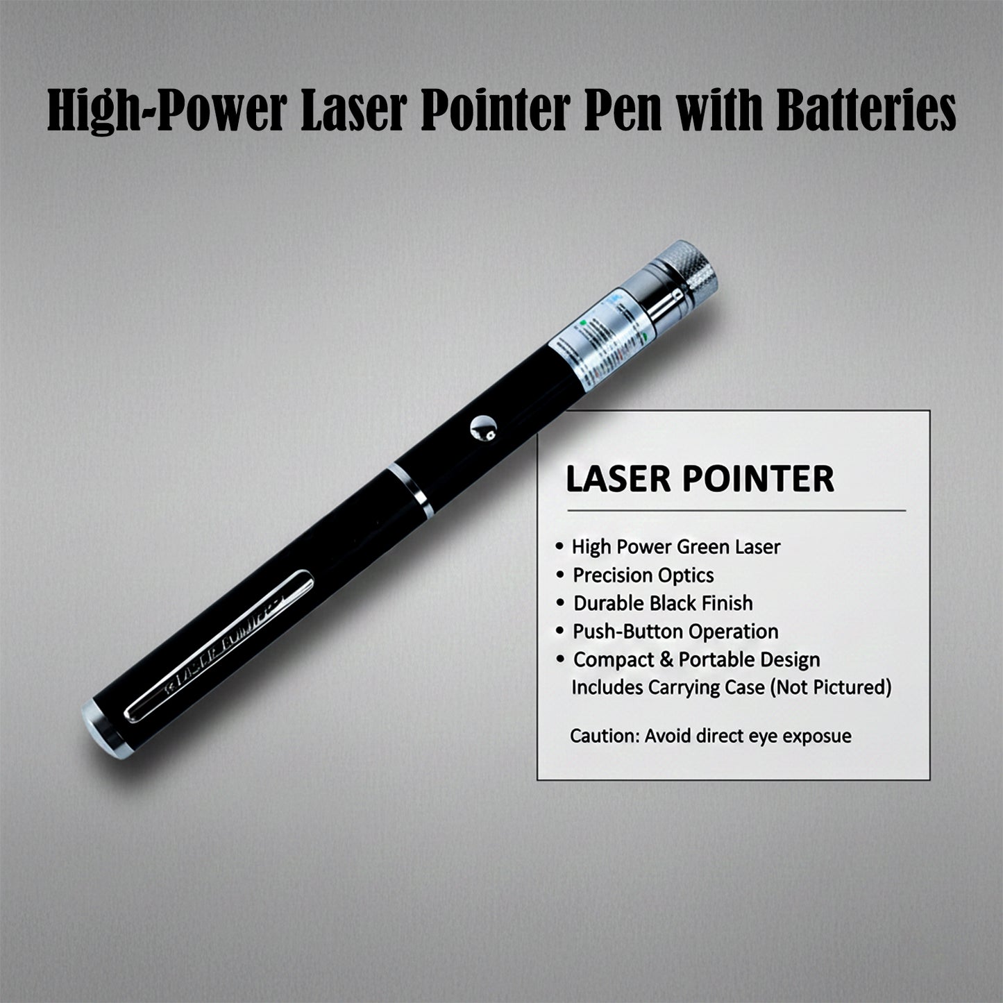 High-Power Laser Pointer Pen with 2 AA Batteries (1 Set)