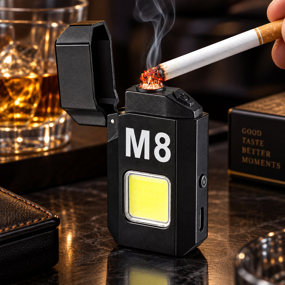 Portable Mini Torch Lighter – USB Rechargeable with Bright LED