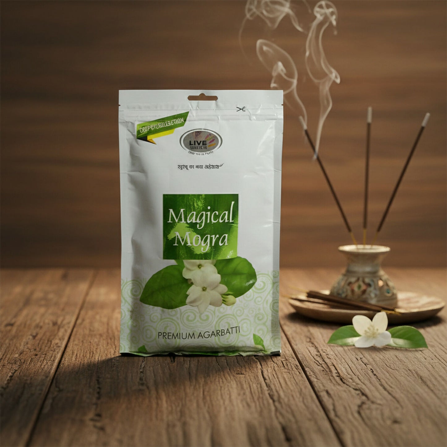 Premium Agarbatti Combo Magical Mogra & Ponds Fragrance (2 Packs of 250gm)