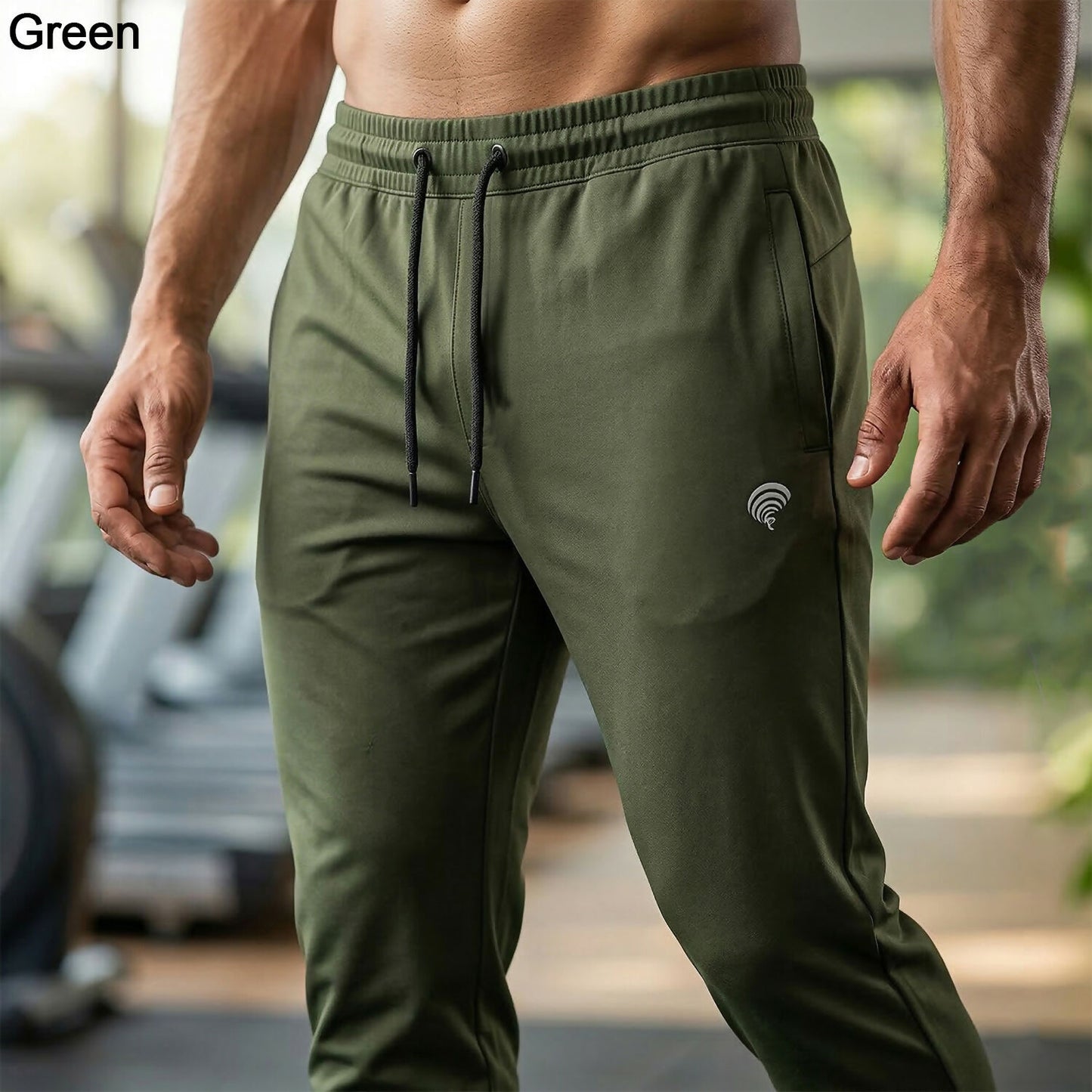 Men’s premium sports track pants blue front view