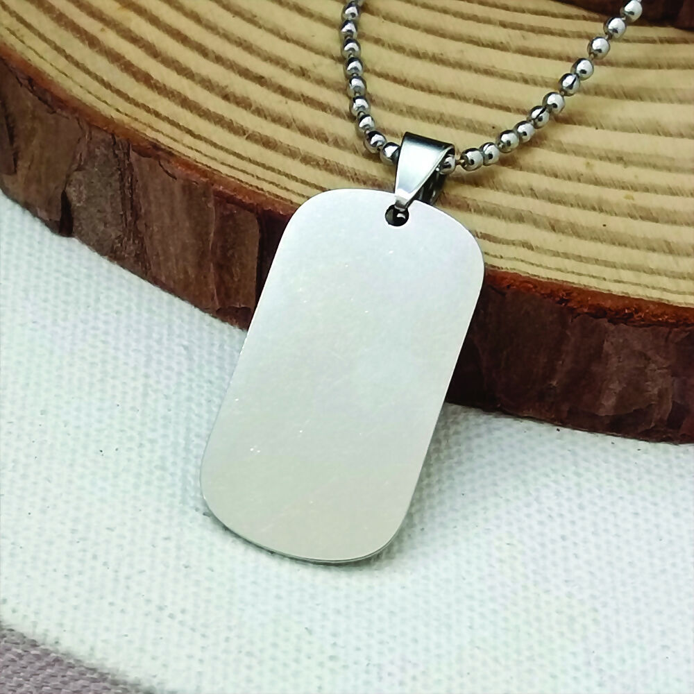 Rectangle Steel Chain Pendant For Men