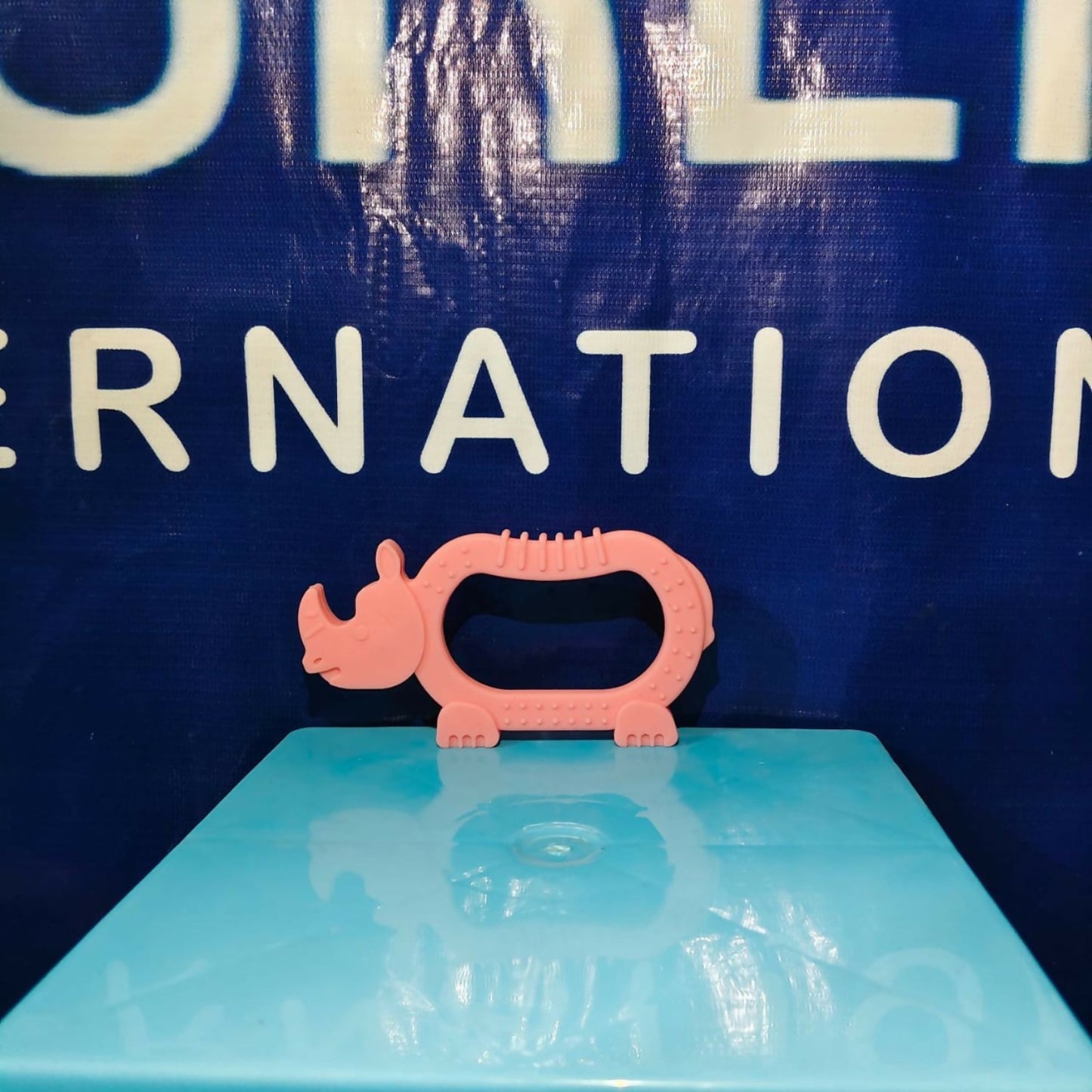 Rhino shaped silicone baby Teether