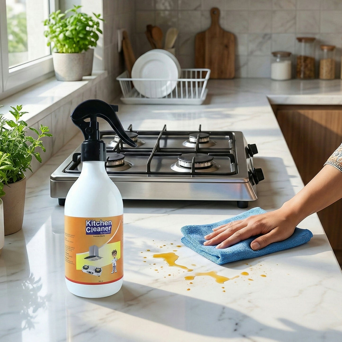 Eyelet Kitchen Cleaner Chimney, Countertops & Appliances Grease & Oil Stain Remover (300Ml)