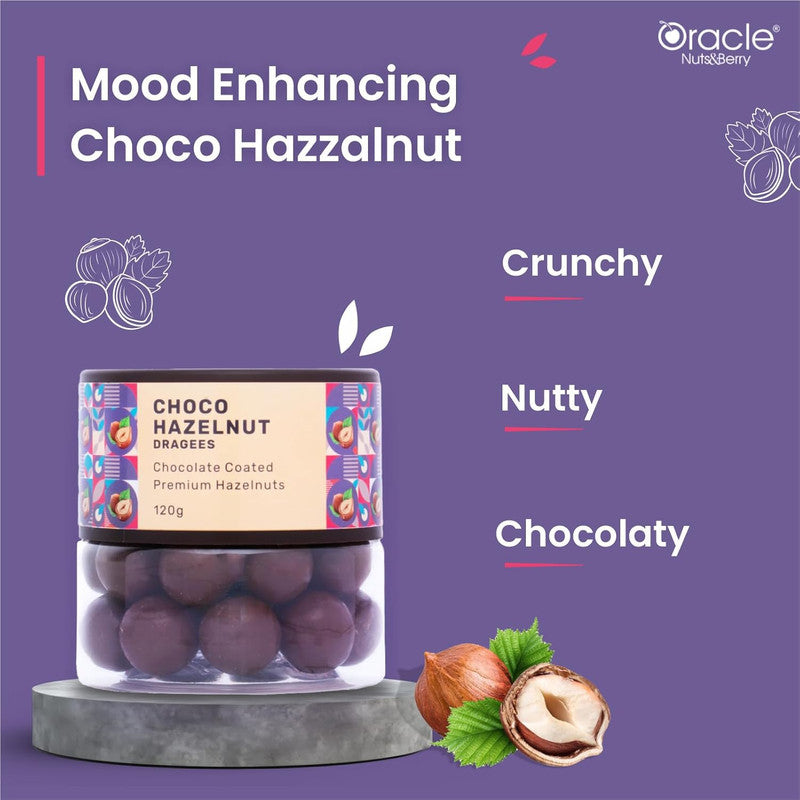 Oracle Nuts & Berry Choco Hazelnut Dragees – Chocolate Coated Premium Hazelnuts (120gm)