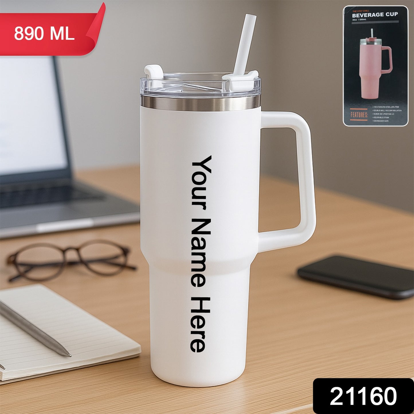 Cutomized Premium Stainless Steel Vacuum Insulated Tumbler Travel Mug (890ML / 1 Pc)