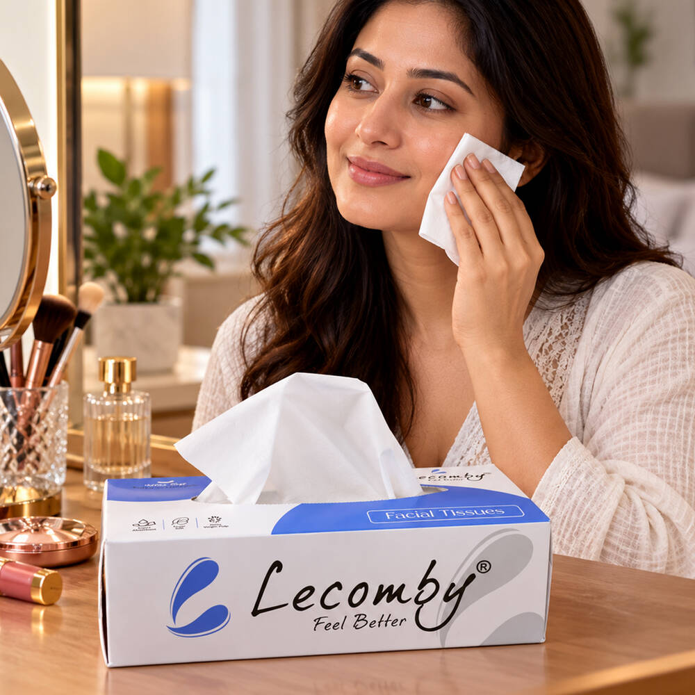 Soft Facial Tissue Paper Box, 2-Ply Pull-Out Tissues (1 Box)