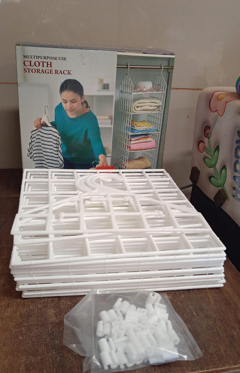 4526 મલ્ટીપર્પઝ 5 લેયર ફોલ્ડિંગ ક્લોથ્સ સ્ટોરેજ રેક્સ