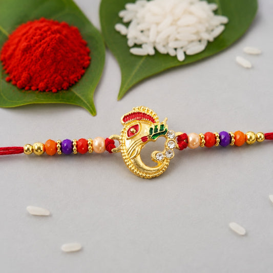 Traditional Ganesh Beaded Rakhi – Embrace Festive Bonding