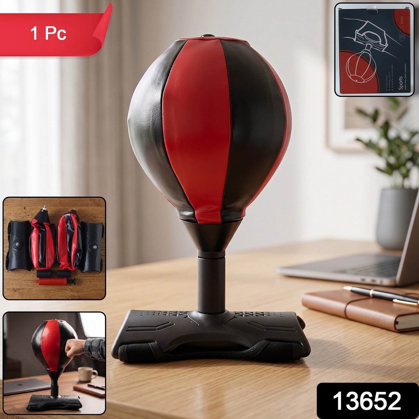 portable inflatable punching bag with air pump setup