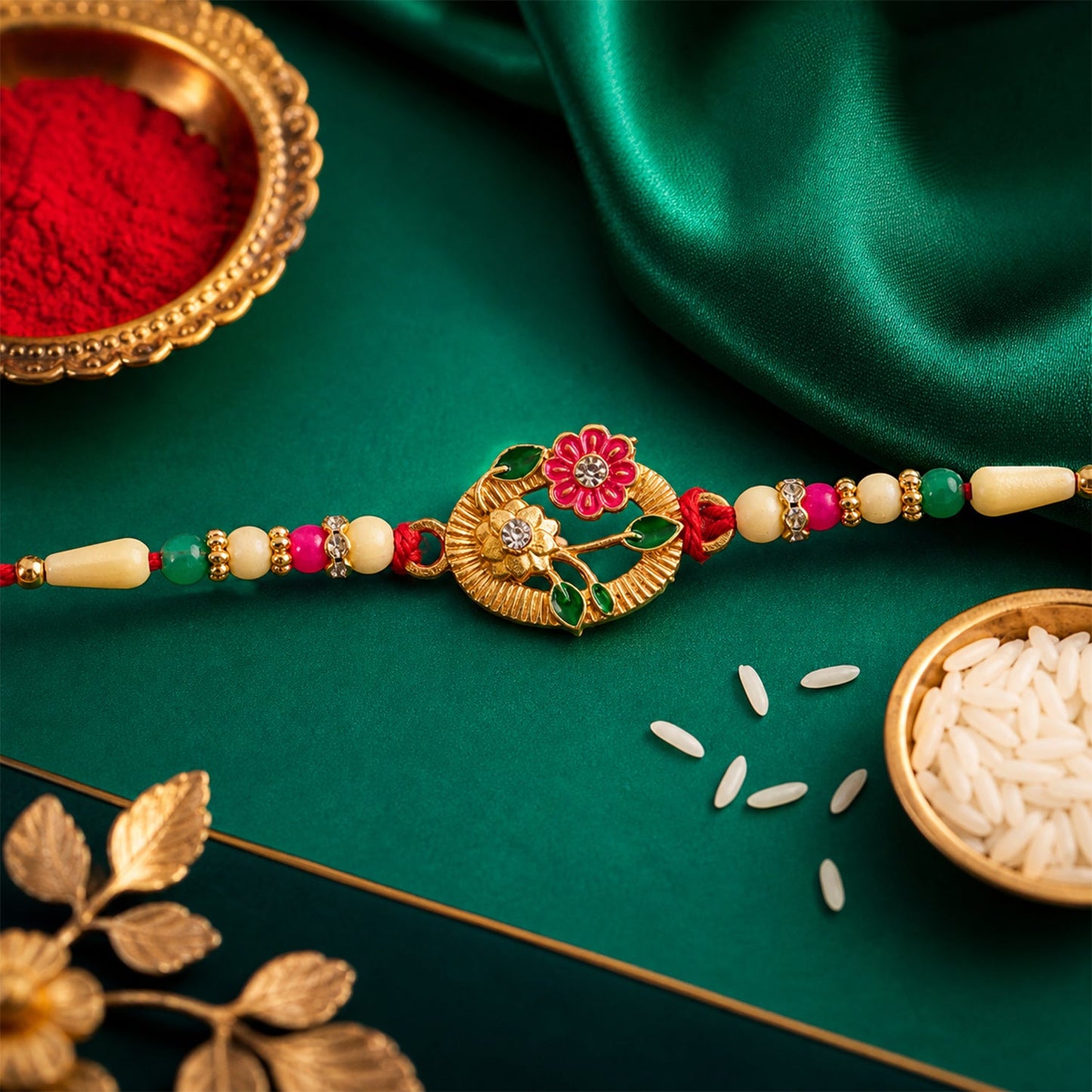 Flower Motif Rakhi Festive Design for Brothers (10pcs)