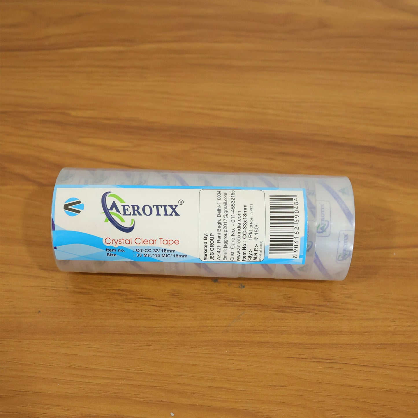 Crystal Clear Cello Tape Transparent Adhesive Packing Tape Rolls (33x18mm/8Pcs)