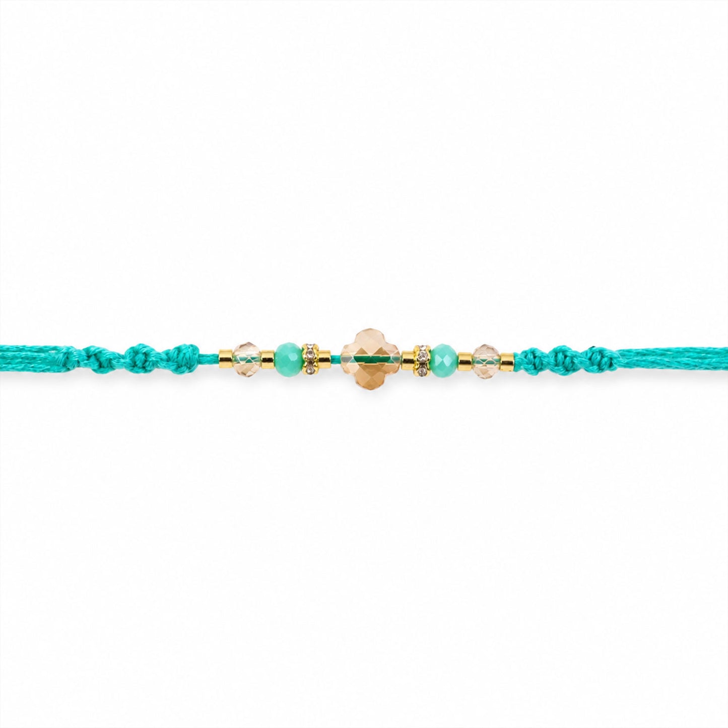Elegant Stone Work Rakhi with Red Thread, Bead Detailing and Premium Celebration Look