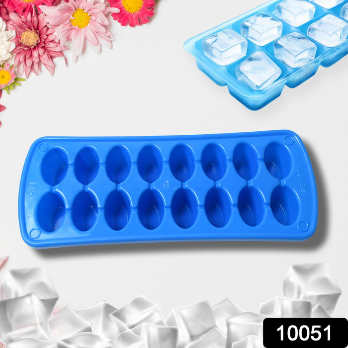 10051 Plastic Ice Cube Tray- Cube Plastic Ice Cube Moulds & Tray with Flexible Ice Trays, Stackable Flexible & Twist Release Safe Ice Cube Molde
