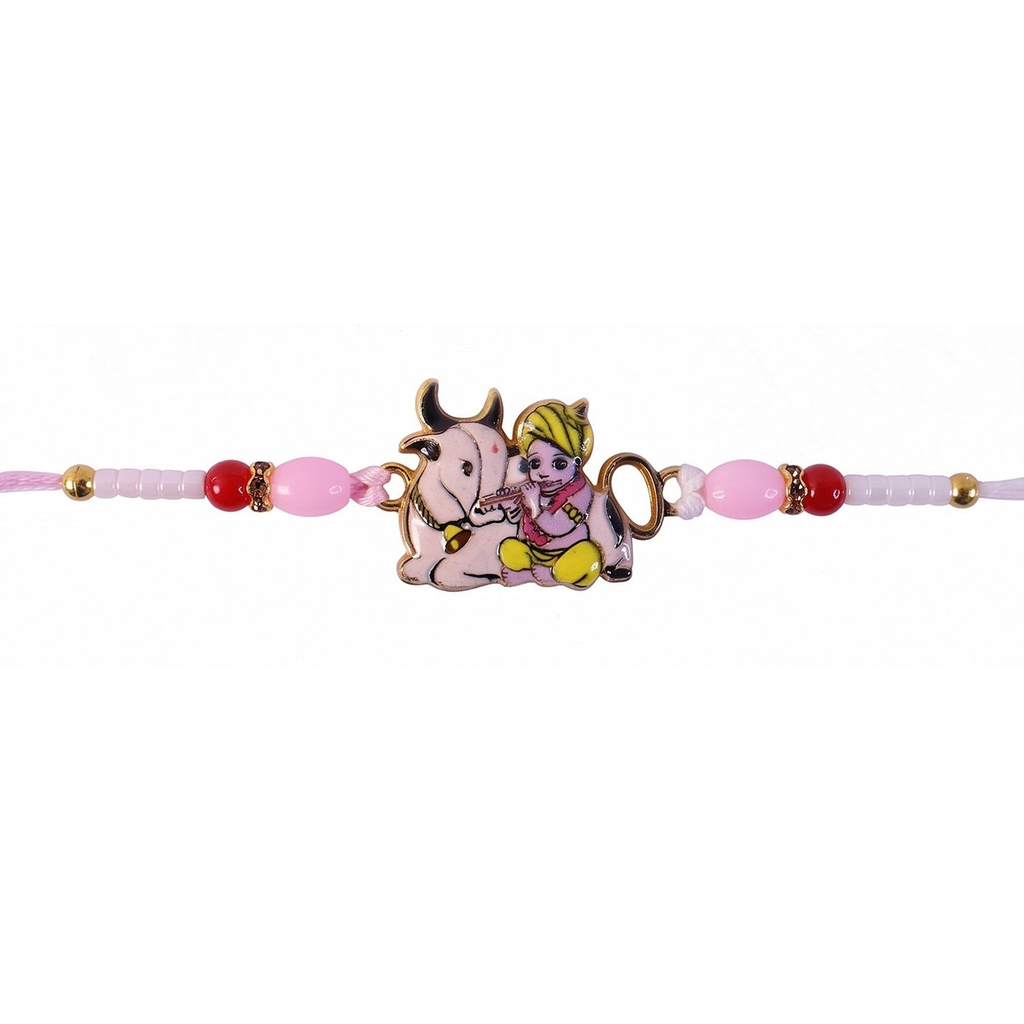 Krishna with Cow Designer Rakhi Traditional & Comfortable for Brother (10pcs)