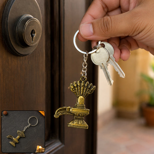 Lord Shiva Shivaling Metal Keychain – Durable Spiritual Accessory