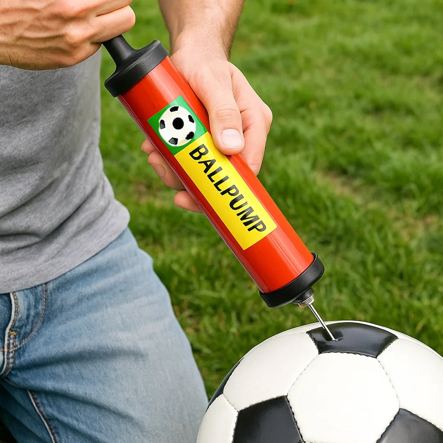 गेंदों को फुलाने के लिए प्लास्टिक पंप (24 सेमी और 33.5 सेमी) - इन्फ्लेटेबल बॉल डेवलपमेंट खिलौना