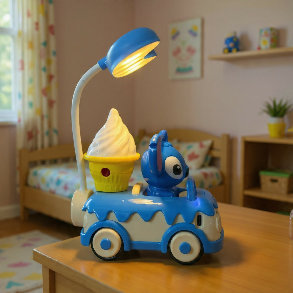 Cute Car Desk Lamp with Sharpener and 3 Light Modes for Kids