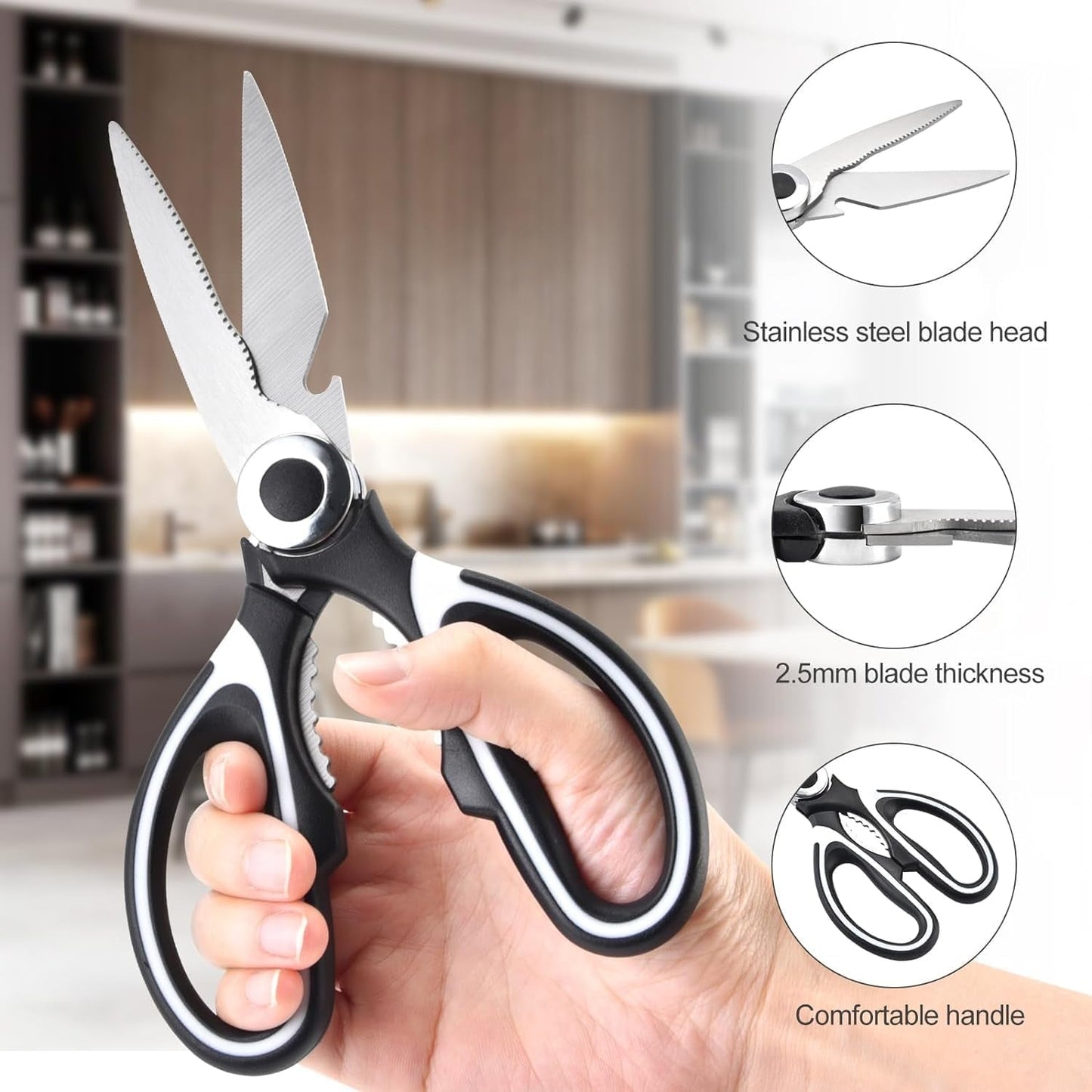 3 in 1 Multi-Function Scissor Multipurpose Kitchen Scissors Steel Blades (1 Pc)