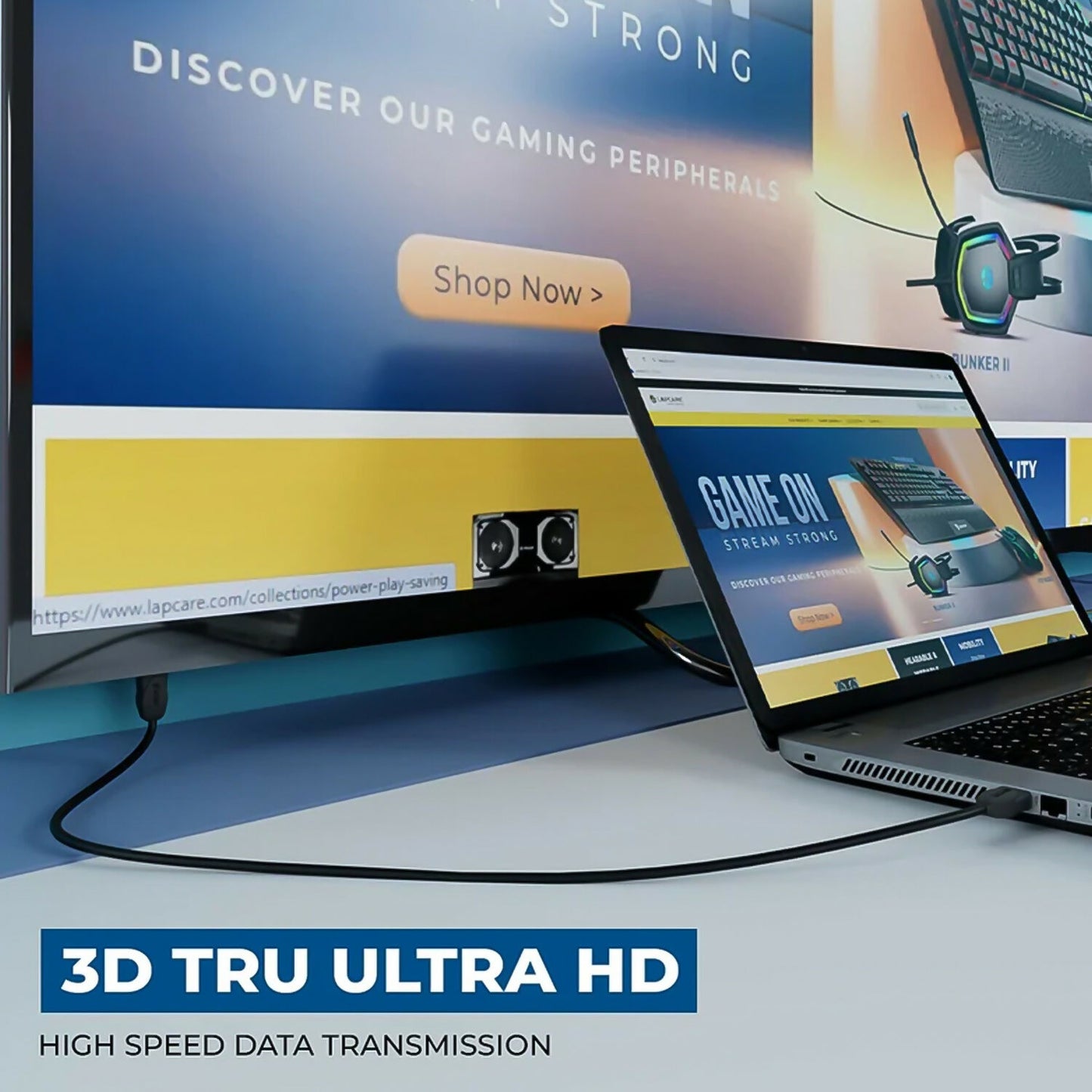 Lapcare HDMI Cable 5 Meter for High Definition Audio Video Transfer TVs and Displays