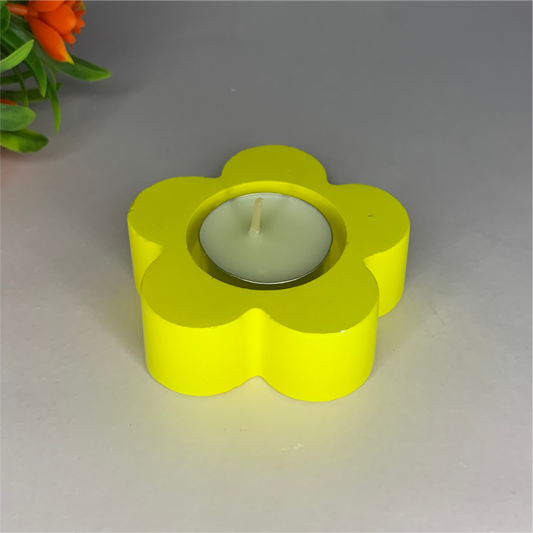 Flower Diya yellow tealight candle Elegant Home Decor Handmade