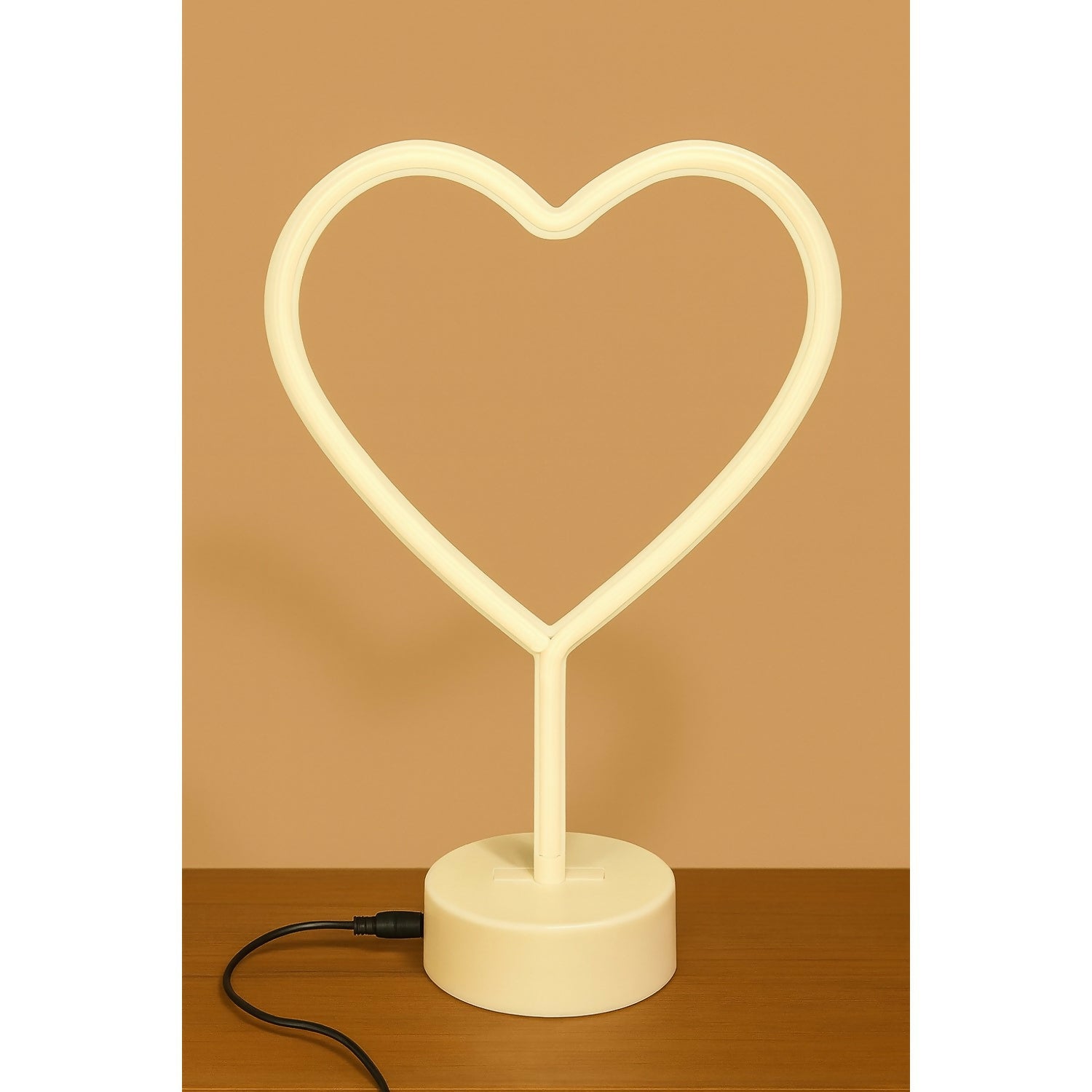 Romantic Heart LED Neon Night Lamp with USB & Battery Power – Warm Red Glow Table Light for Bedroom, Living Room, Café, Parties & Gifting