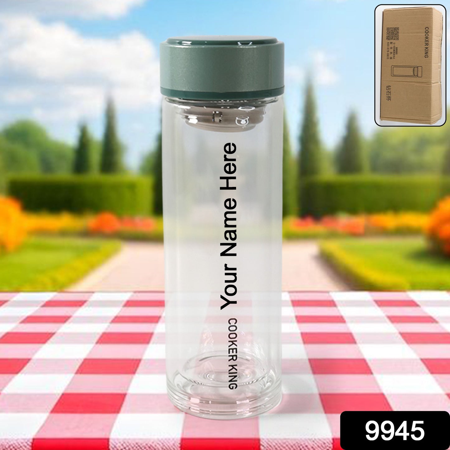 Customize Double Wall Glass Infuser Tea Mug (280ml Approx / 1 Pc)
