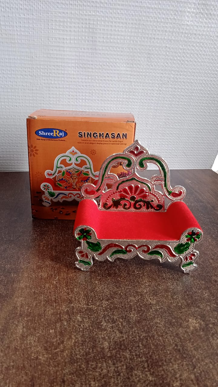 Plastic Decorative Small Singhasan for Laddu Gopal, Krishna Ji or Ganesha Idol (1 Pc)