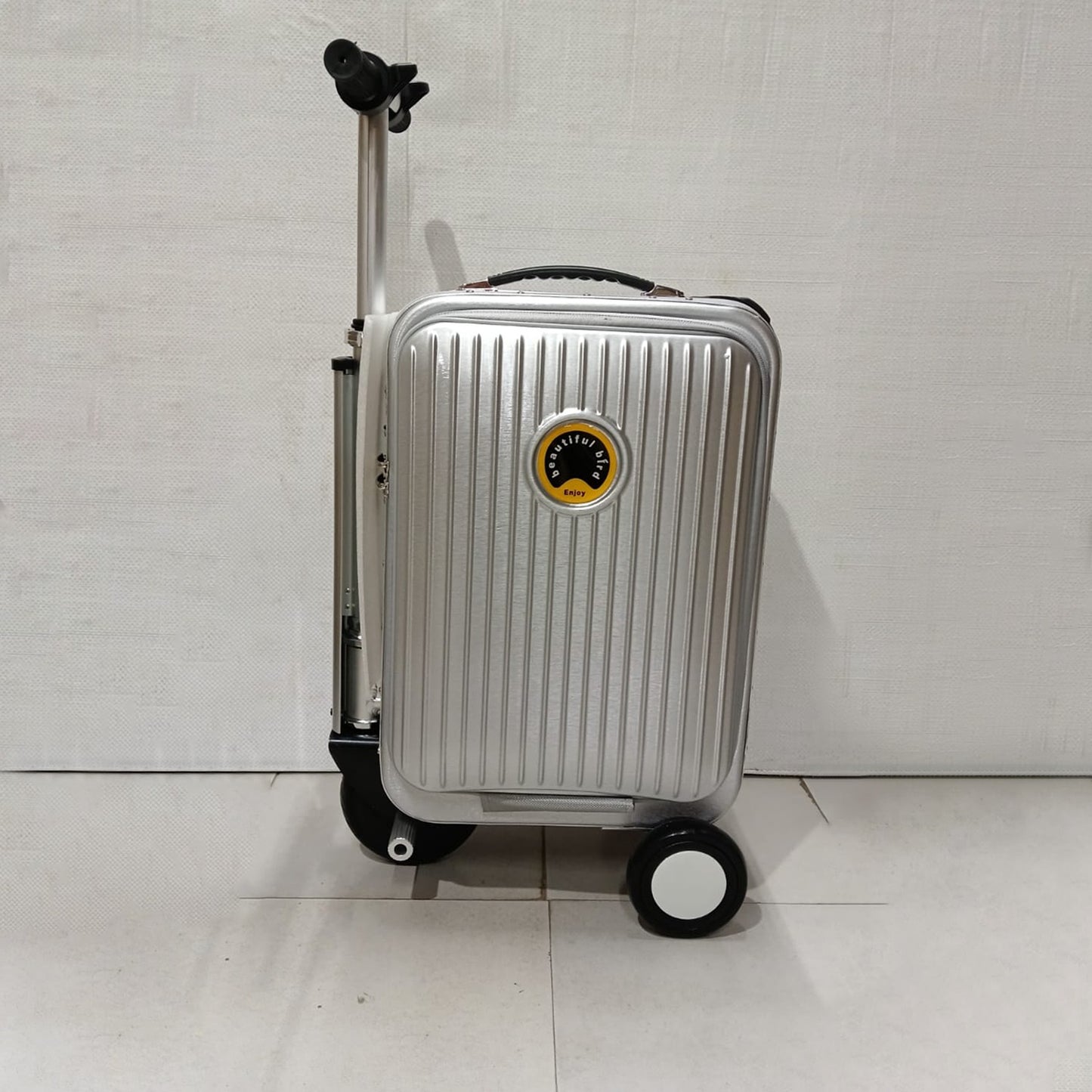 Silver trolley bag version of the electric scooter travel bag