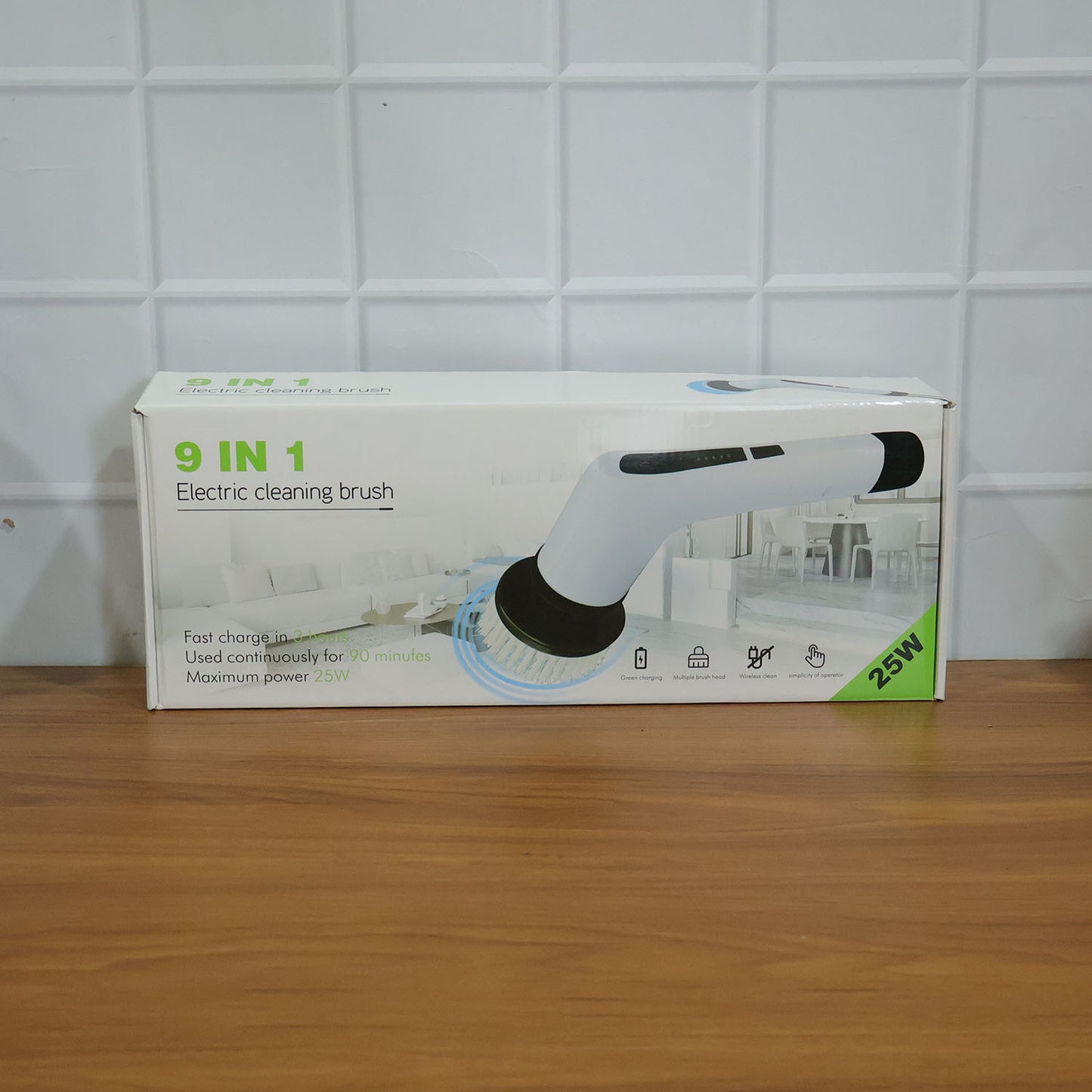 9-in-1 Electric Cleaning Brush with Long Extendable Handle (1 Set)