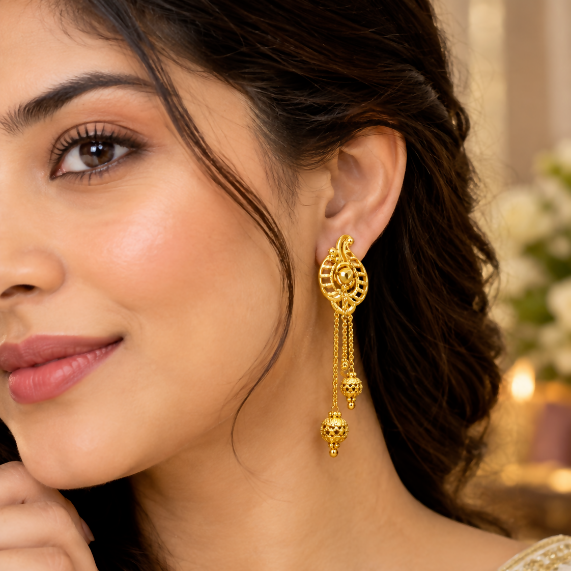 Ornate Gold Earring Portrait