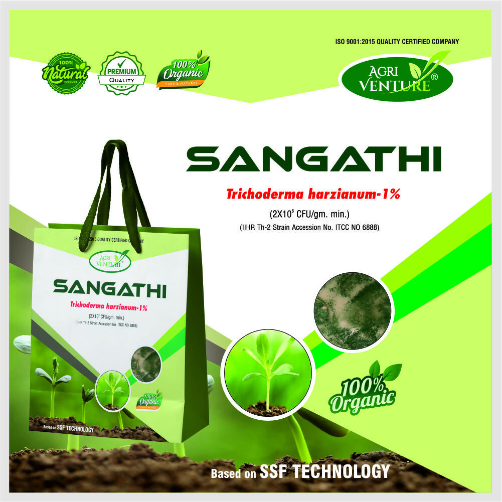 AgriVenture SANGATHI ( Trichoderma Harizianum 1% ) Bactericide, Organic Product BIO FUNGICIDES (2 KG)