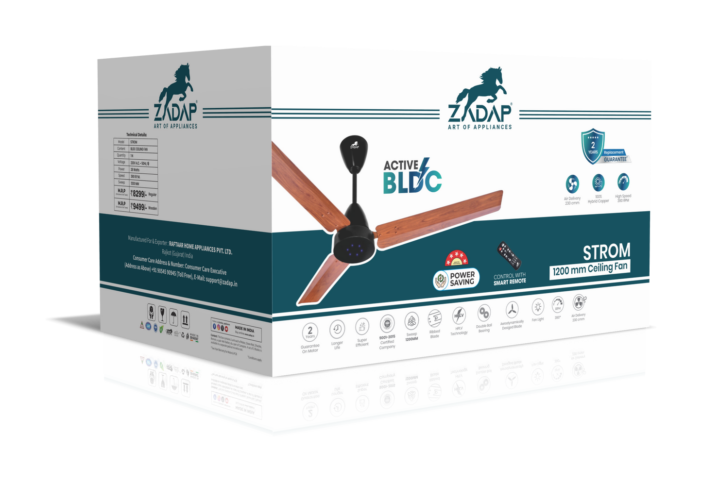 Zadap STROM High Speed BLDC Fan with Remote