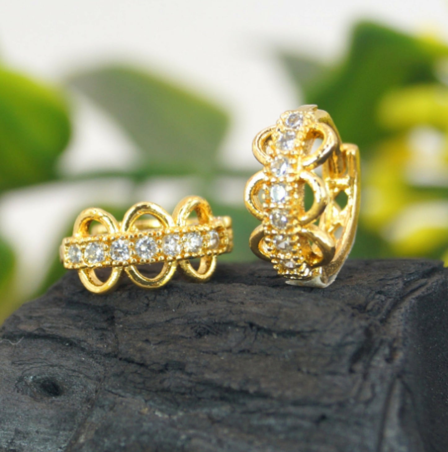 Gold Plated ad bali Dangler Huggie Hoop Earrings for Women for women and girls