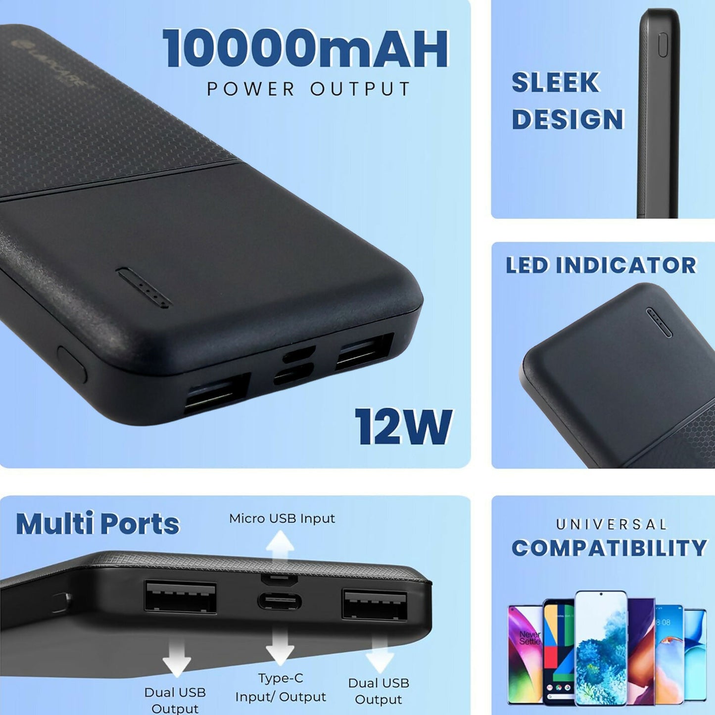 POWER BANK 10000 MAH RECHARGE LOX-234 LAPCARE