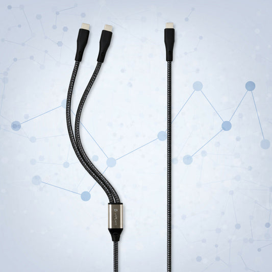 Lapcare 3 in 1 Fast Charging Cable with Multiple Connectors for Smartphones